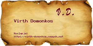 Virth Domonkos névjegykártya